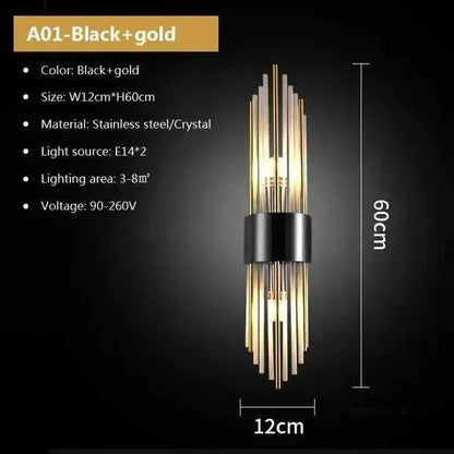 Modern LED Crystal Wall Sconce - Luxury K9 Crystal Indoor Wall Lamp for Bedroom & Hallway