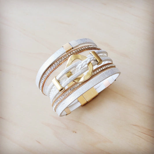 **White & Gold Magnetic Cuff 811L