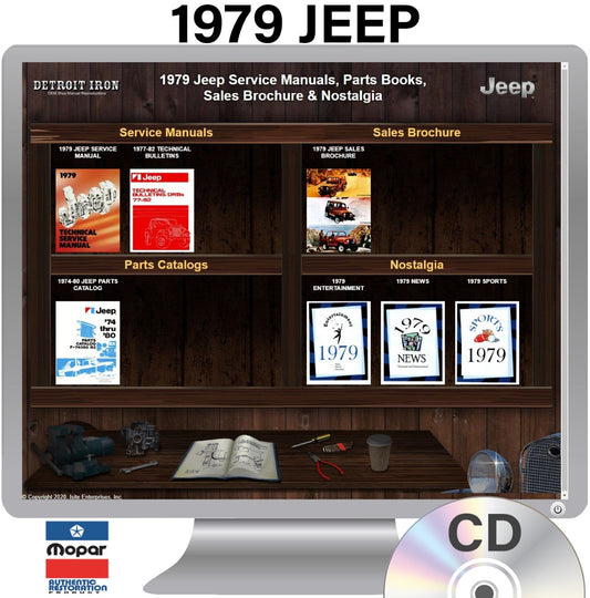 Detroit Iron - 1979 Jeep Shop Manual, Service Bulletins, Parts Book & Sales Brochure