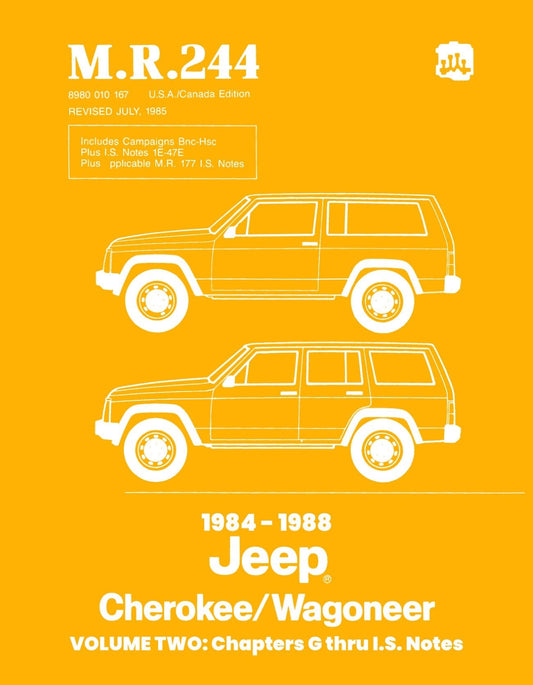 Detroit Iron - 1984 - 1988 Jeep Cherokee / Wagoneer Shop Manual - M.R.244
