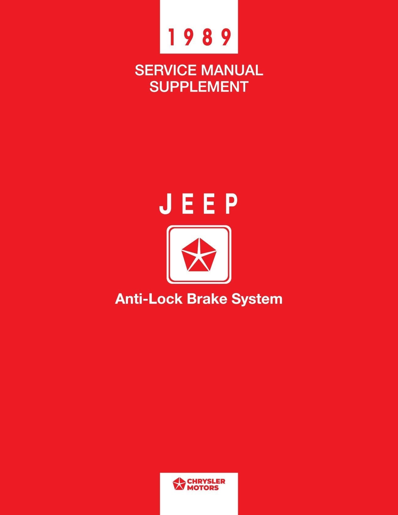 Detroit Iron - 1989 Jeep Shop Manual (4 Volumes)