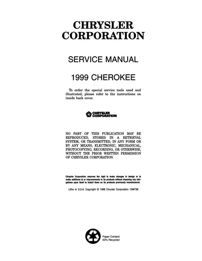 Detroit Iron - 1999 Jeep Cherokee Shop Manual