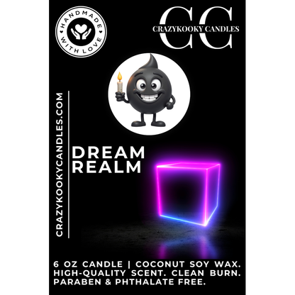 DREAM REALM - Funny Candle, Scented Coconut Soy Candle, 6oz
