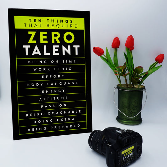 Green Motivational Wall Art - Hard Work Sign