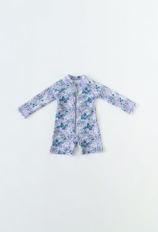 Mini Taylor - Baby Long Sleeve Sunsuit - Lavender Fields