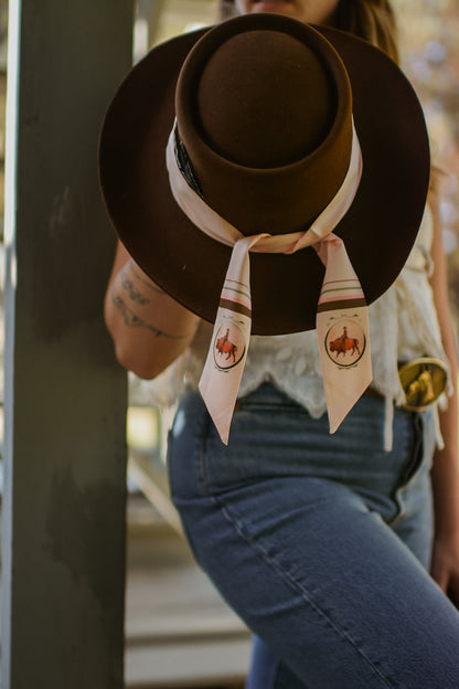 Roamin' Cowgirl Bison Western Twilly Scarf V1 — Final Stock