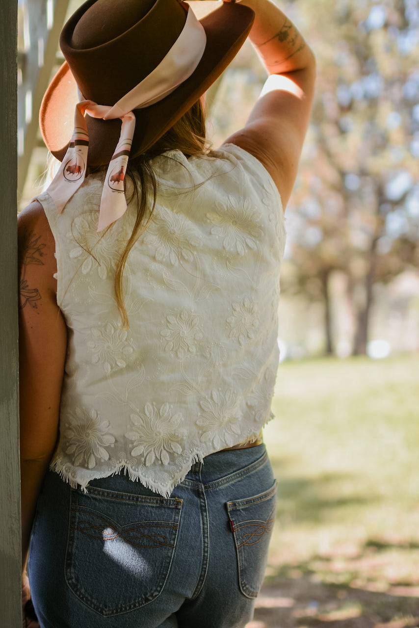 Roamin' Cowgirl Bison Western Twilly Scarf V1 — Final Stock
