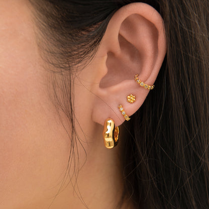 Hexagon Beaded Stud Earrings
