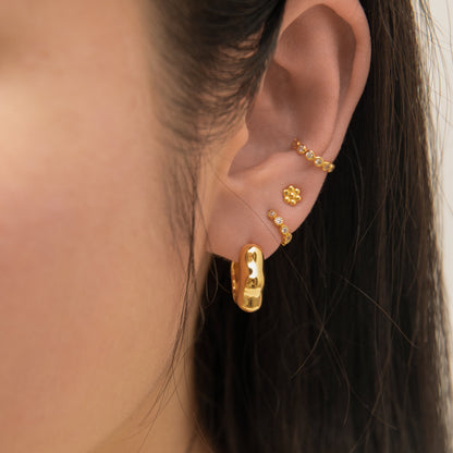 Hexagon Beaded Stud Earrings