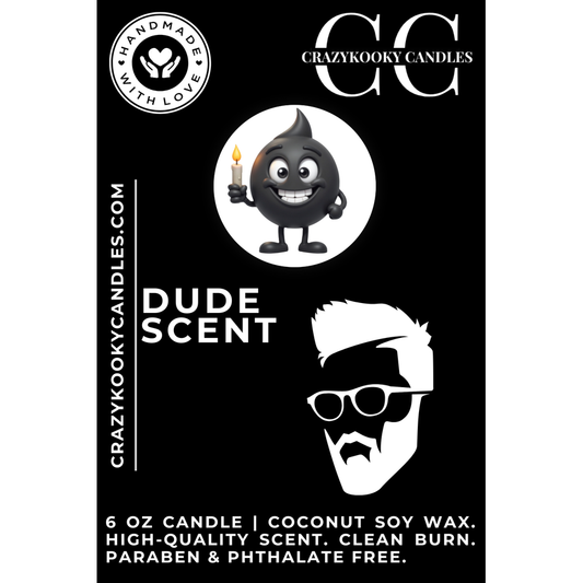 DUDE SCENT - Funny Candle, Scented Coconut Soy Candle, 6oz