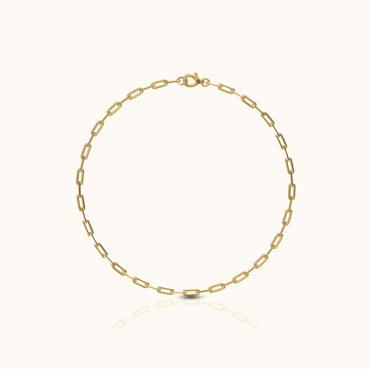 Dainty Paperclip Link Chain Anklet