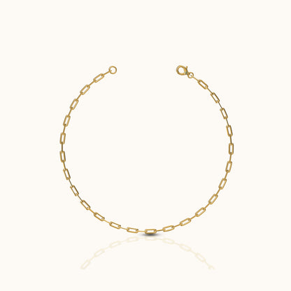 Dainty Paperclip Link Chain Anklet