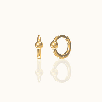 Dainty Ring Ball Hoop Earrings
