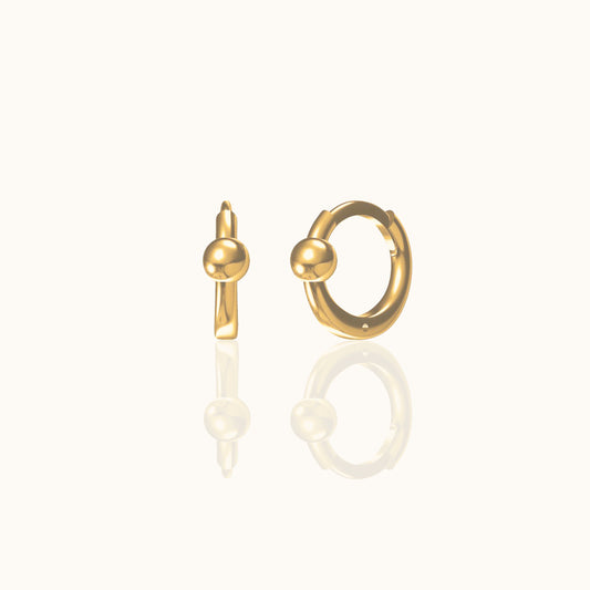 Dainty Ring Ball Hoop Earrings