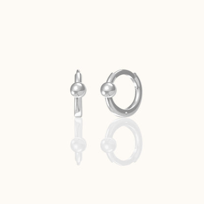 Dainty Ring Ball Hoop Earrings