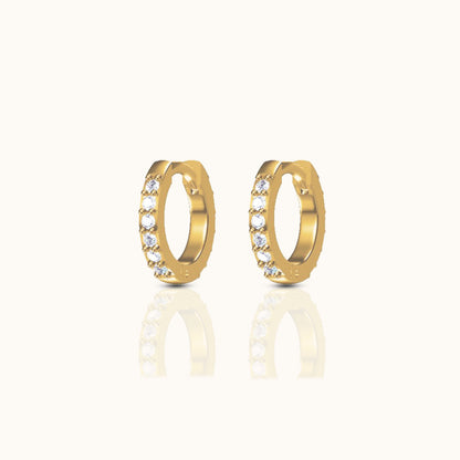 Dainty White Zircon Huggie Hoops