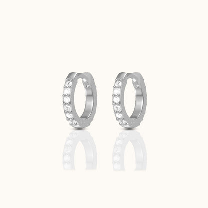 Dainty White Zircon Huggie Hoops