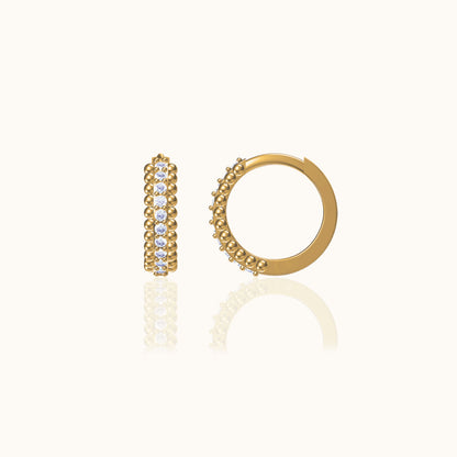 Delicate CZ Retro Hoop Earrings