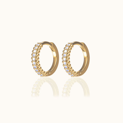Delicate CZ Retro Hoop Earrings