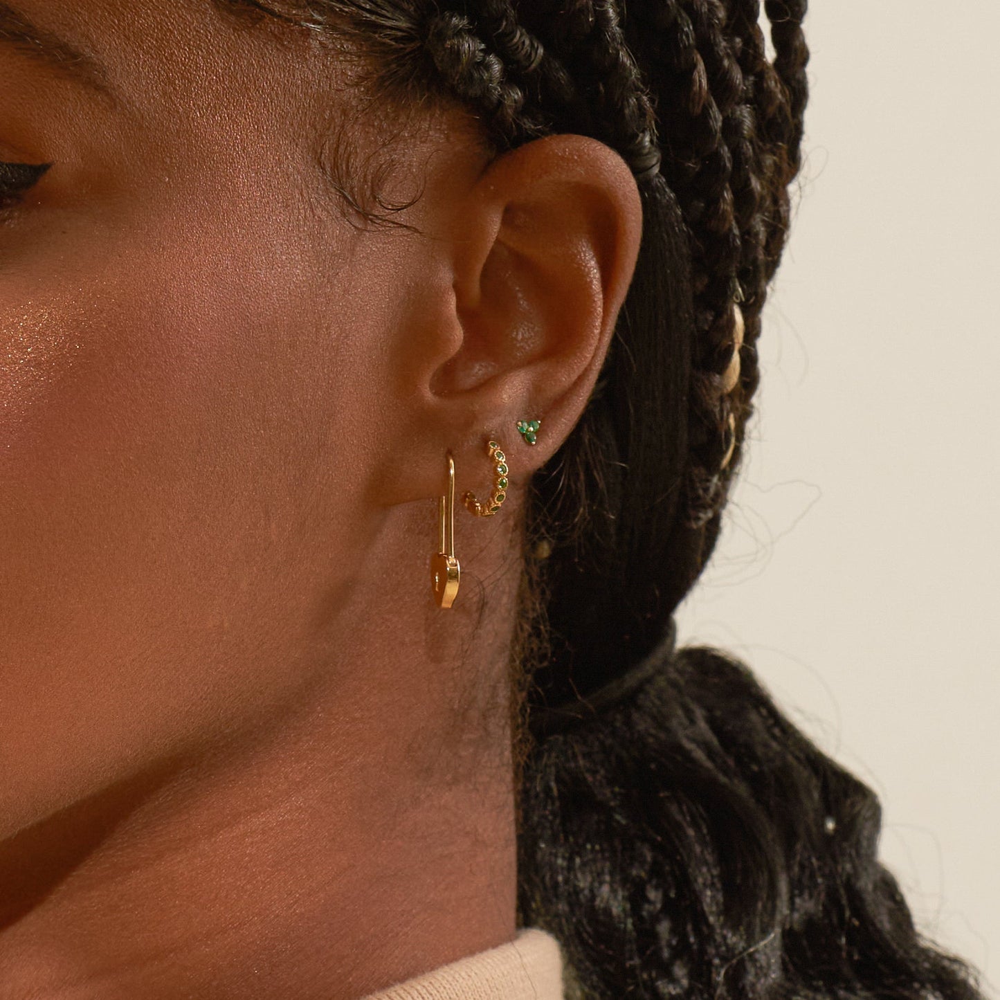 Love Lock Heart Safety Pin Earrings