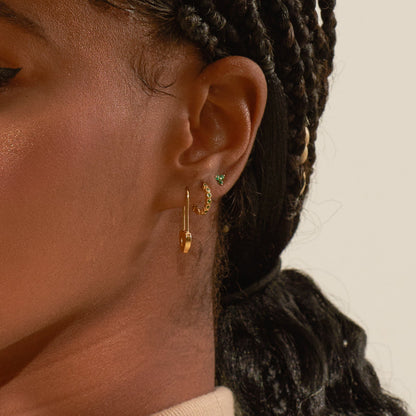 Love Lock Heart Safety Pin Earrings