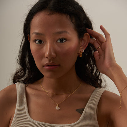 Wide CZ Hoop Earrings