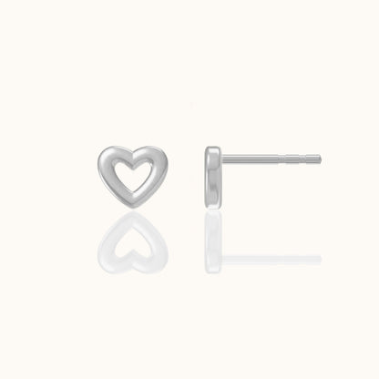 Hollow Heart Stud Earrings