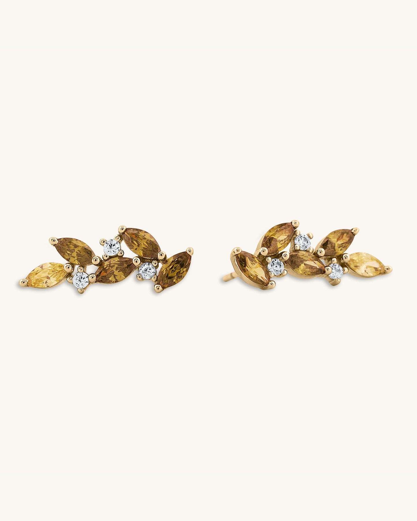 Marquise Leaf Studs