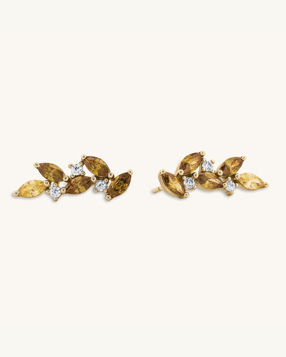 Marquise Leaf Studs