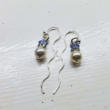 Innovative 925 Silver Swarovski Crystal Pearl Ear Threaders