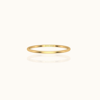 14K Solid Gold Eternal Simple Stacking Ring