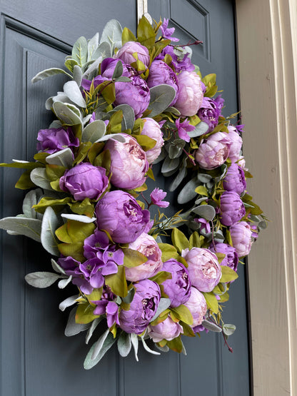 Blush Pink Peony Spring Wreath