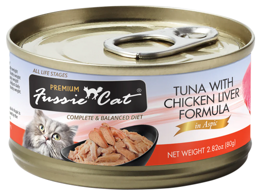 Fussie Cat Premium Tuna With Chicken Liver Formula In Aspic (2.82oz)