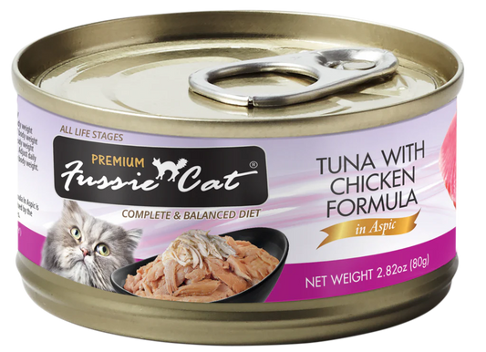 Fussie Cat Premium- Tuna With Chicken Formula In Aspic (2.82oz)