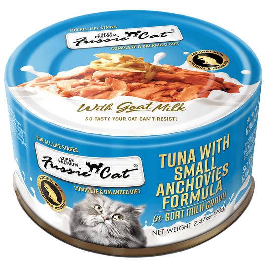Fussie Cat Tuna with Small Anchovies Formula in Goat Milk Gravy (2.47oz)