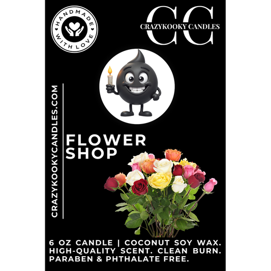 FLOWER SHOP - Funny Candle, Scented Coconut Soy Candle, 6oz