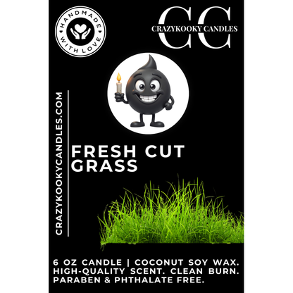 FRESH CUT GRASS - Funny Candle, Scented Coconut Soy Candle, 6oz