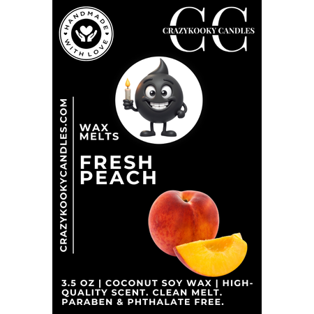 FRESH PEACH - Wax Melts, Scented Coconut Soy, 3.5oz