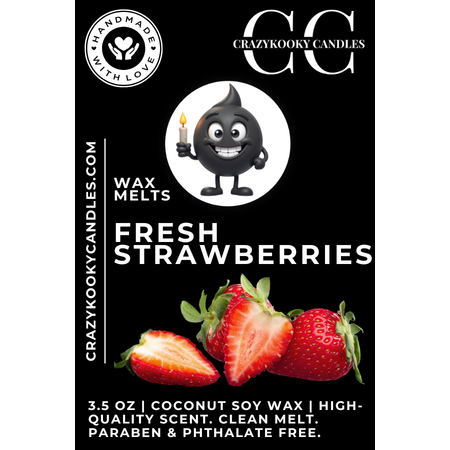 FRESH STRAWBERRIES - Wax Melts, Scented Coconut Soy, 3.5oz