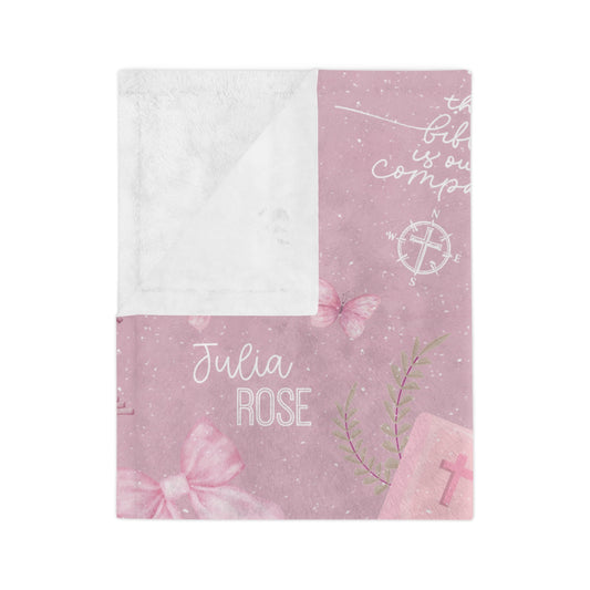 Personalized Bible is Our Compass Minky Blanket