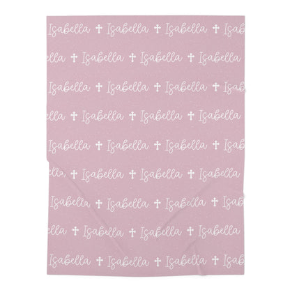 Personalized Pink Baby Name Swaddle Blanket