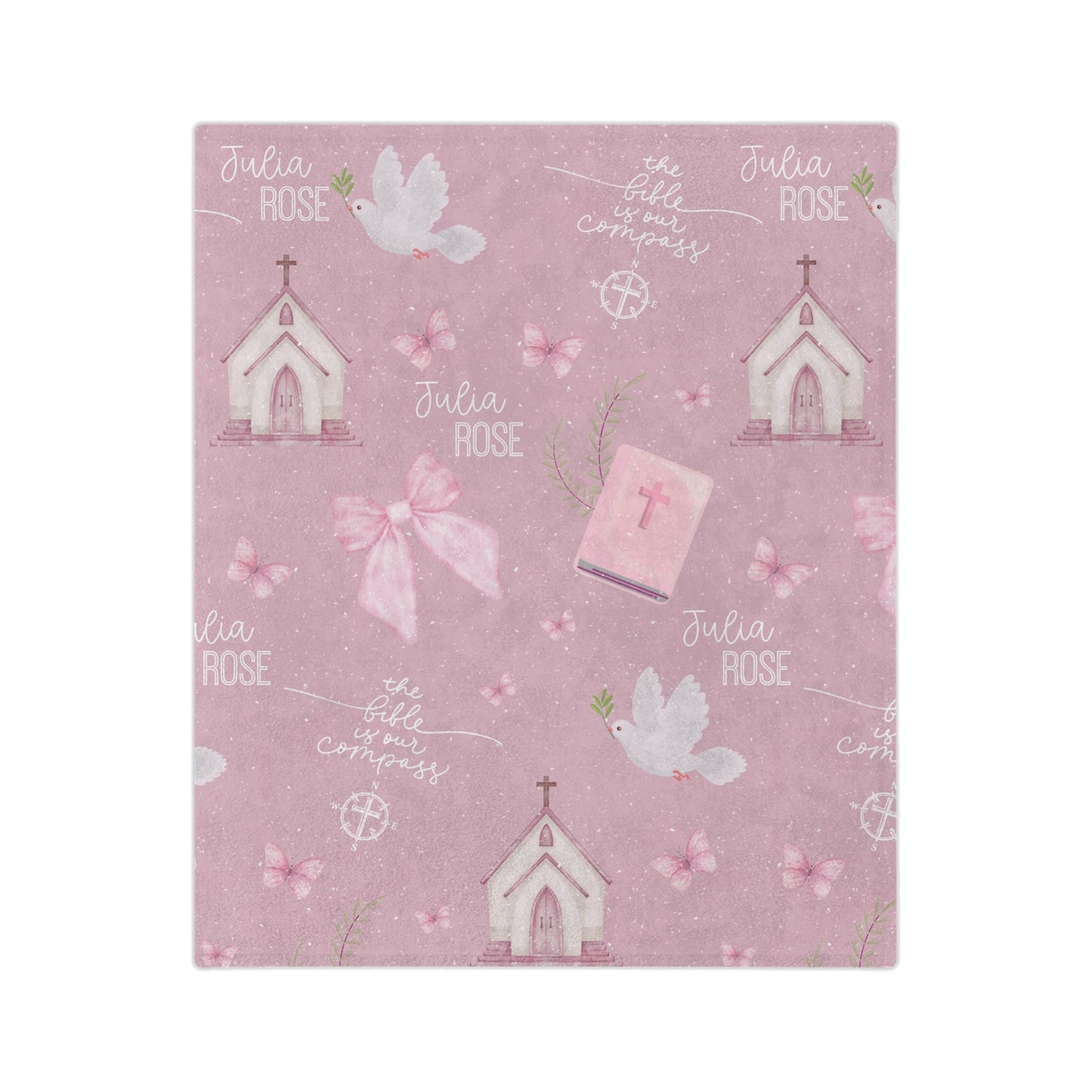 Personalized Bible is Our Compass Minky Blanket
