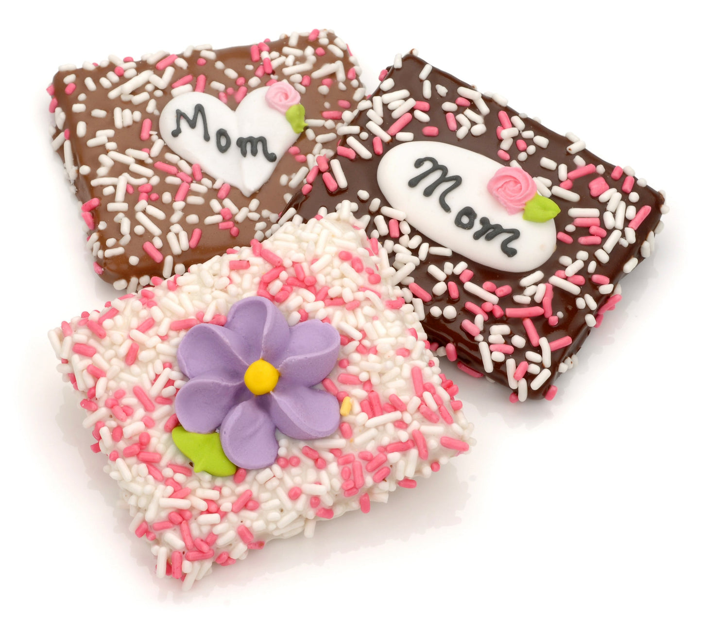 Mother's Day Chocolate Hand Dipped & Decorated Half Graham Cracker- Single