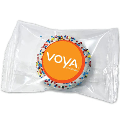 Gourmet Hand Dipped Sandwich Cookie with Sprinkles  - Custom 1.5 Round Label