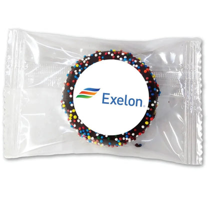Gourmet Hand Dipped Sandwich Cookie with Sprinkles  - Custom 1.5 Round Label
