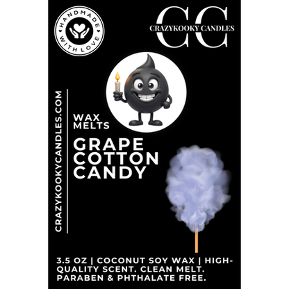 GRAPE COTTON CANDY - Wax Melts, Scented Coconut Soy, 3.5oz