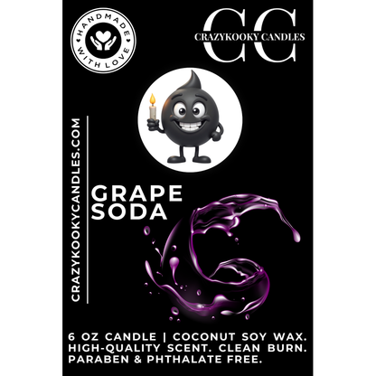 GRAPE SODA - Funny Candle, Scented Coconut Soy Candle, 6oz