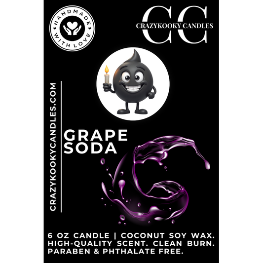 GRAPE SODA - Funny Candle, Scented Coconut Soy Candle, 6oz