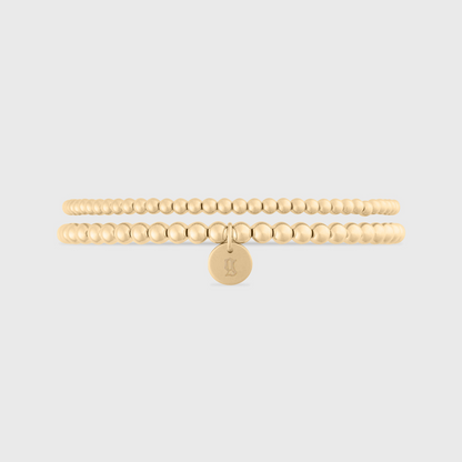 old english initial juno double bracelet stack (3+4mm)