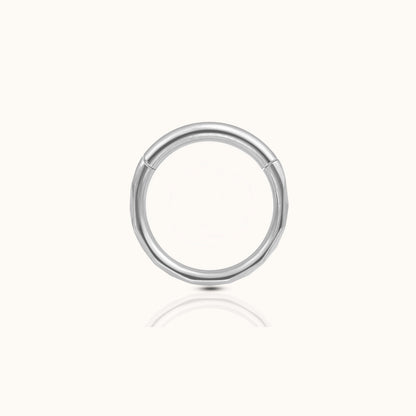 Geometric Cut Clicker Titanium Hinged Hoop Earring